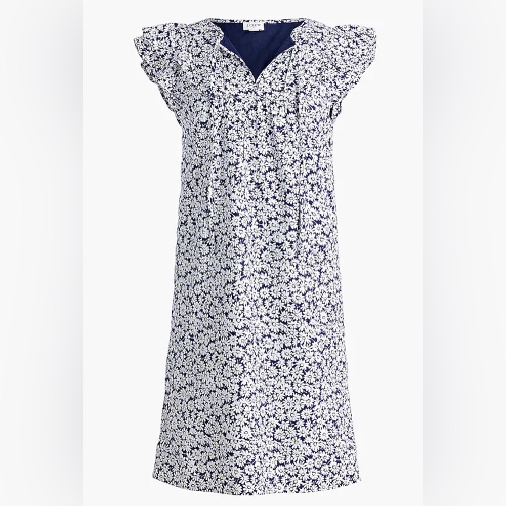 J. Crew Floral Printed Flutter Sleeve Mini Dress